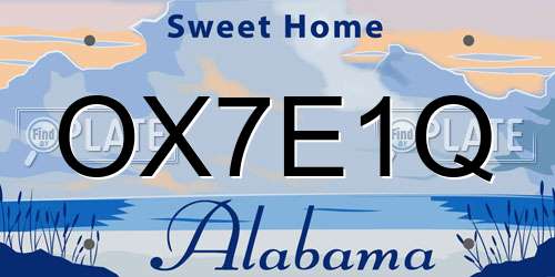 OX7E1Q Alabama License Plate