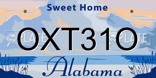 OXT31O Alabama License Plate