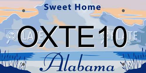 OXTE10 Alabama License Plate