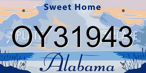 OY31943 Alabama License Plate