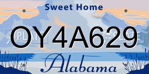 OY4A629 Alabama License Plate