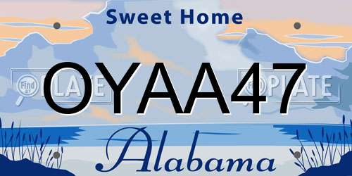 OYAA47 Alabama License Plate