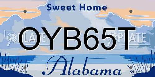 OYB65T Alabama License Plate