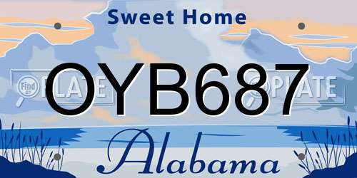 OYB687 Alabama License Plate