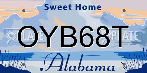 OYB68T Alabama License Plate
