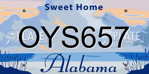 OYS657 Alabama License Plate