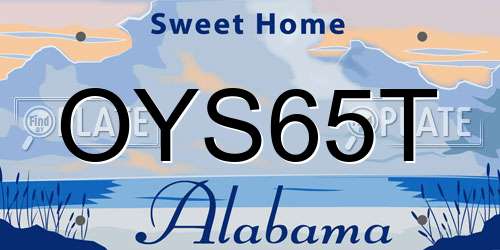 OYS65T Alabama License Plate
