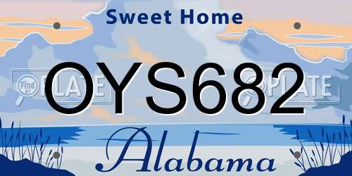 OYS682 Alabama License Plate