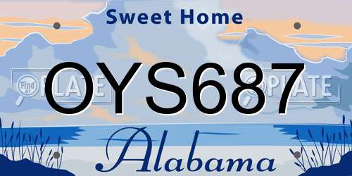 OYS687 Alabama License Plate
