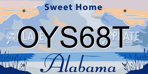 OYS68T Alabama License Plate