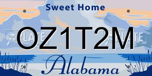 OZ1T2M Alabama License Plate