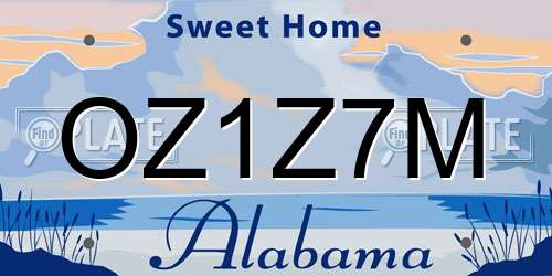 OZ1Z7M Alabama License Plate