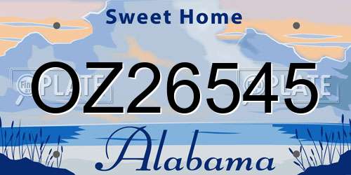 OZ26545 Alabama License Plate