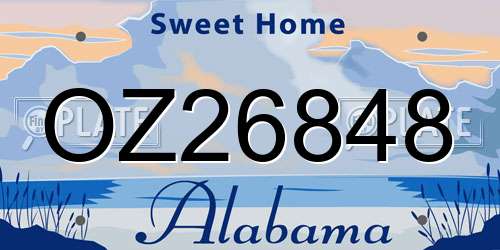 OZ26848 Alabama License Plate