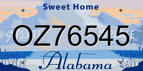 OZ76545 Alabama License Plate