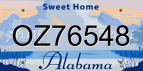 OZ76548 Alabama License Plate