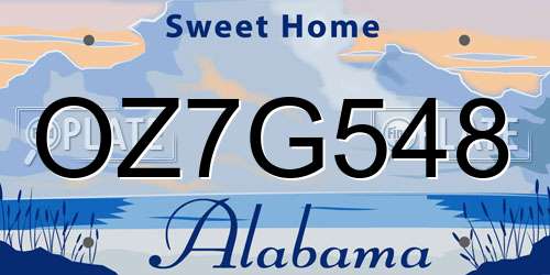OZ7G548 Alabama License Plate