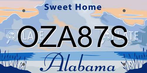 OZA87S Alabama License Plate