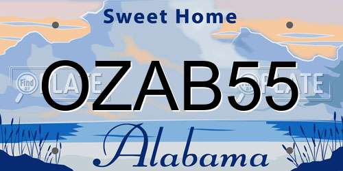 OZAB55 Alabama License Plate
