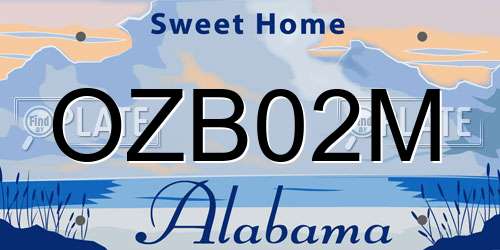 OZB02M Alabama License Plate