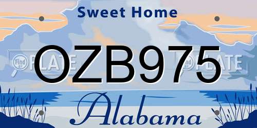OZB975 Alabama License Plate