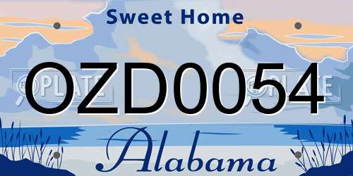 OZD0054 Alabama License Plate