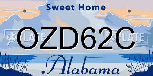 OZD62C Alabama License Plate