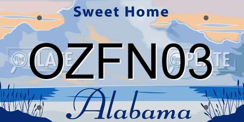 OZFN03 Alabama License Plate