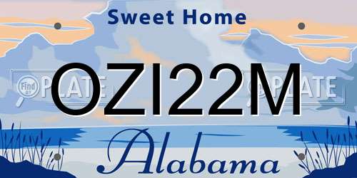 OZI22M Alabama License Plate