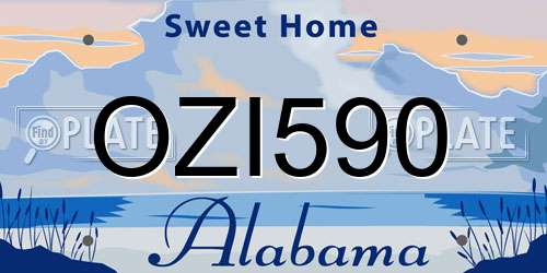 OZI590 Alabama License Plate