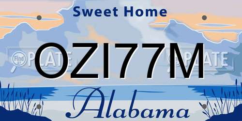 OZI77M Alabama License Plate