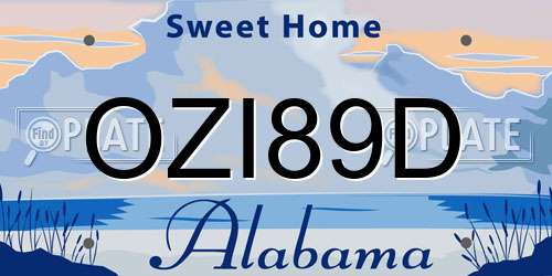 OZI89D Alabama License Plate