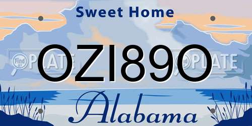 OZI89O Alabama License Plate