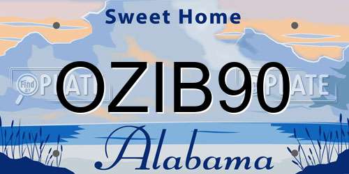 OZIB90 Alabama License Plate