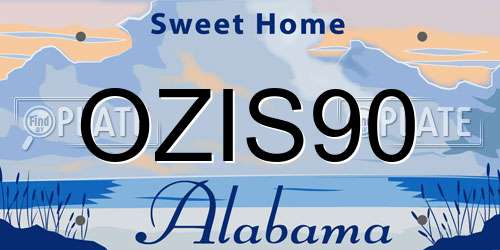 OZIS90 Alabama License Plate