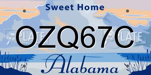 OZQ67C Alabama License Plate