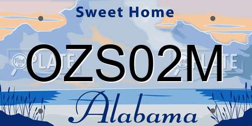 OZS02M Alabama License Plate