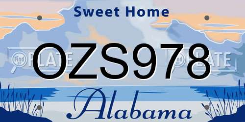 OZS978 Alabama License Plate