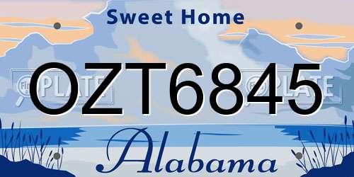 OZT6845 Alabama License Plate