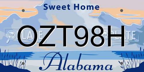 OZT98H Alabama License Plate
