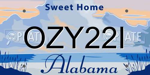 OZY22I Alabama License Plate