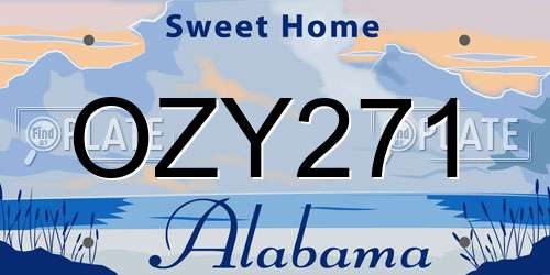 OZY271 Alabama License Plate