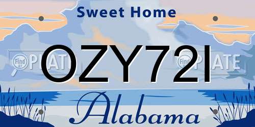 OZY72I Alabama License Plate