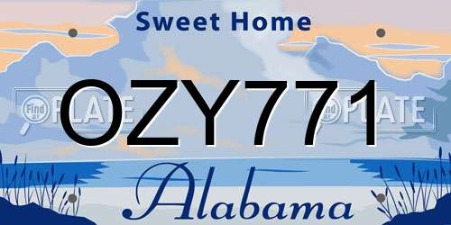 OZY771 Alabama License Plate