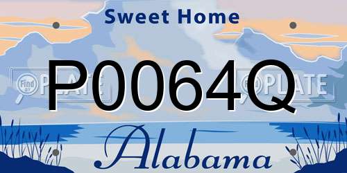 P0064Q Alabama License Plate