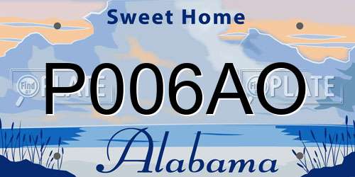 P006AO Alabama License Plate