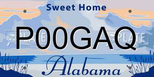 P00GAQ Alabama License Plate