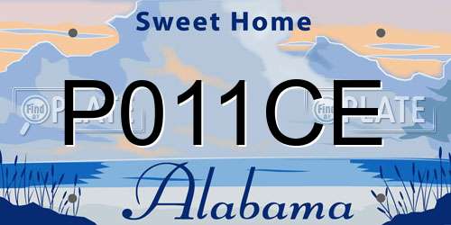 P011CE Alabama License Plate