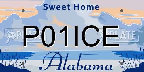 P01ICE Alabama License Plate