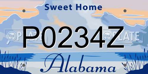 P0234Z Alabama License Plate